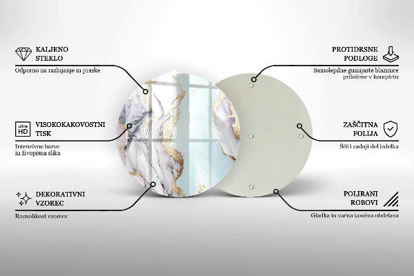 Posavaso de vidrio para velas funerarias Mármol pastel