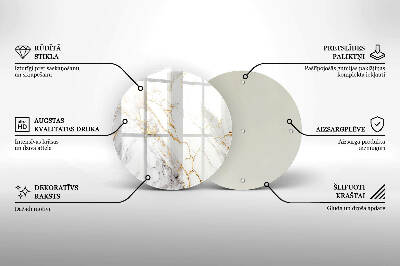 Posavaso de vidrio para velas Mármol claro con dorado