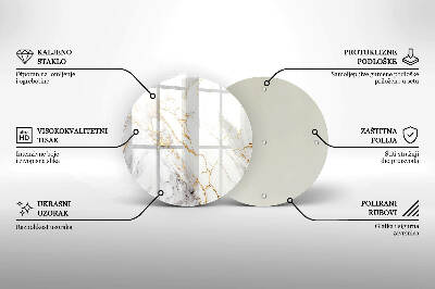 Posavaso de vidrio para velas Mármol claro con dorado