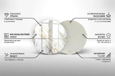Posavaso de vidrio para velas Mármol claro con dorado
