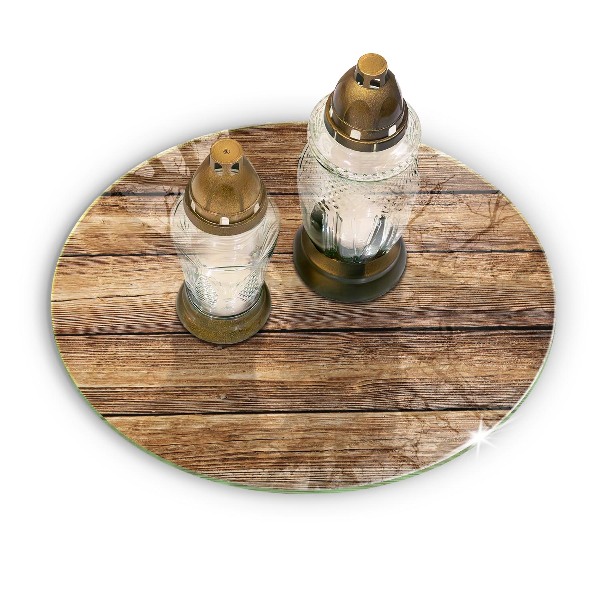 Posavaso de vidrio para velas funerarias Tableros con textura de madera