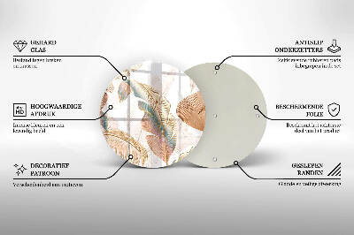 Posavaso de vidrio para velas Plumas y hojas bohemias