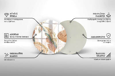 Posavaso de vidrio para velas Plumas y hojas bohemias