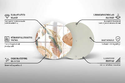 Posavaso de vidrio para velas Plumas y hojas bohemias