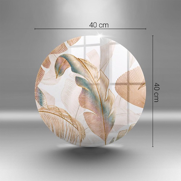 Posavaso de vidrio para velas Plumas y hojas bohemias