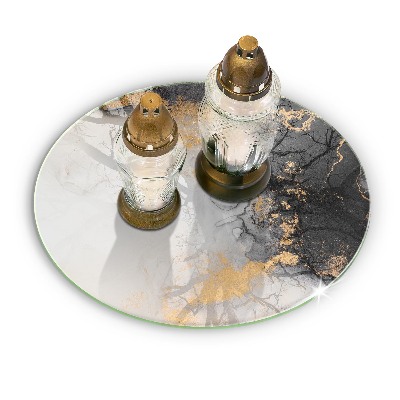 Posavaso de vidrio para velas funerarias Abstracción con oro