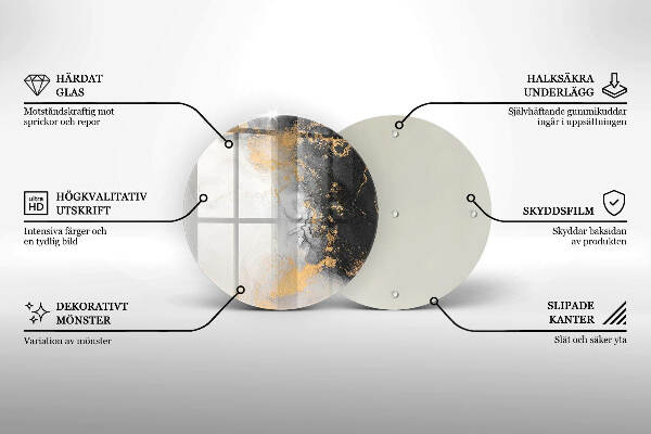 Posavaso de vidrio para velas funerarias Abstracción con oro