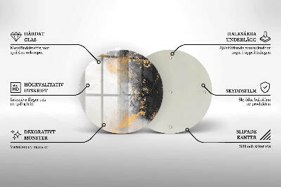Posavaso de vidrio para velas funerarias Abstracción con oro