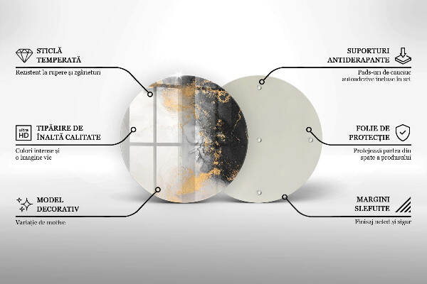 Posavaso de vidrio para velas funerarias Abstracción con oro