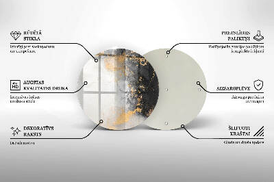Posavaso de vidrio para velas funerarias Abstracción con oro