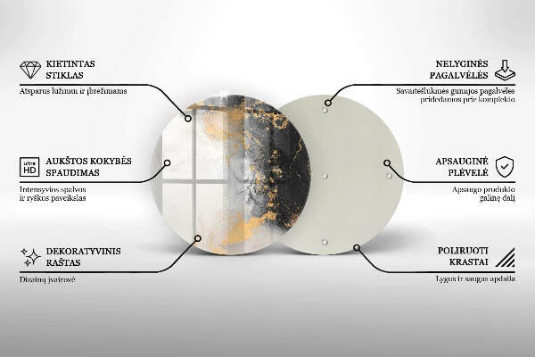 Posavaso de vidrio para velas funerarias Abstracción con oro