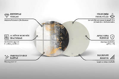 Posavaso de vidrio para velas funerarias Abstracción con oro