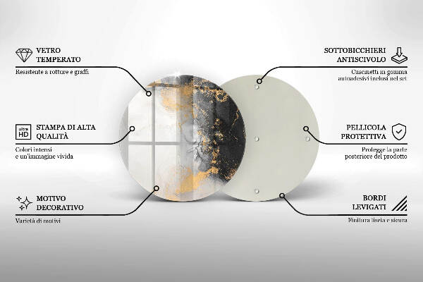 Posavaso de vidrio para velas funerarias Abstracción con oro