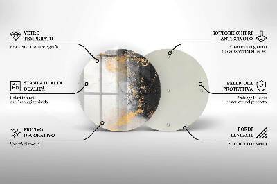 Posavaso de vidrio para velas funerarias Abstracción con oro