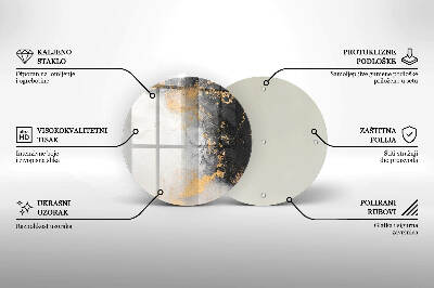 Posavaso de vidrio para velas funerarias Abstracción con oro