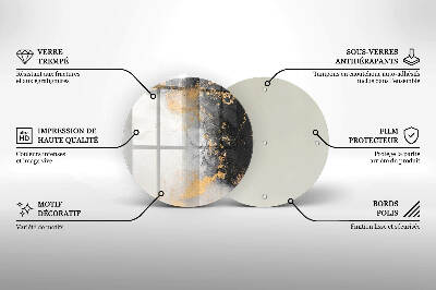 Posavaso de vidrio para velas funerarias Abstracción con oro