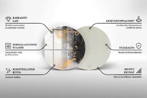Posavaso de vidrio para velas funerarias Abstracción con oro
