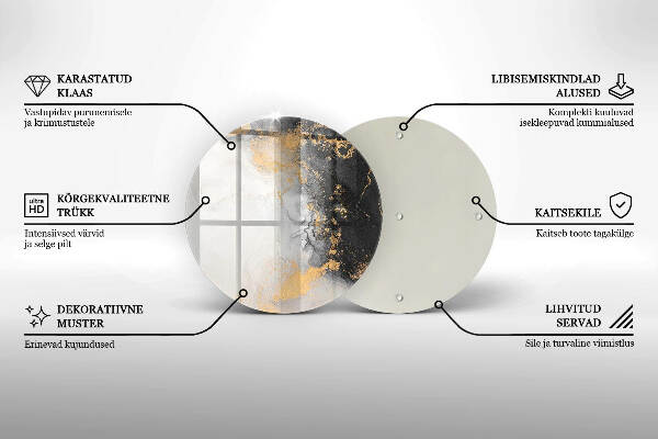 Posavaso de vidrio para velas funerarias Abstracción con oro