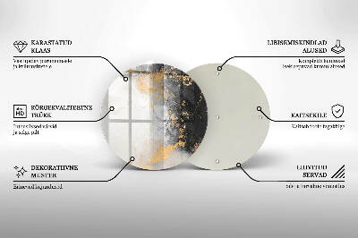 Posavaso de vidrio para velas funerarias Abstracción con oro