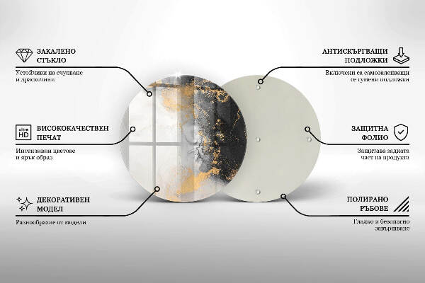 Posavaso de vidrio para velas funerarias Abstracción con oro