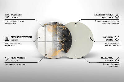 Posavaso de vidrio para velas funerarias Abstracción con oro
