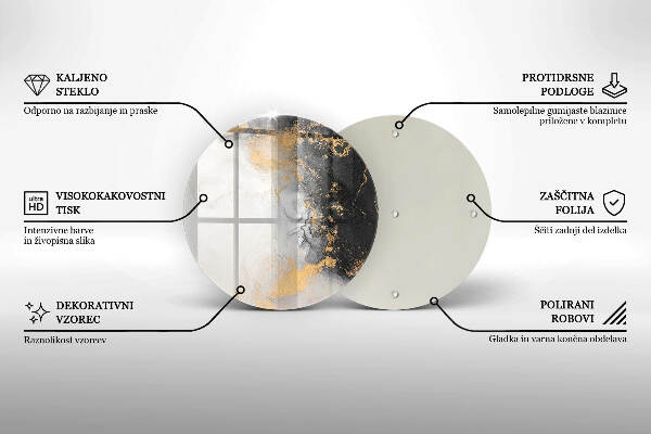 Posavaso de vidrio para velas funerarias Abstracción con oro