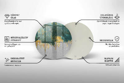 Posavaso de vidrio para velas Abstracción con oro