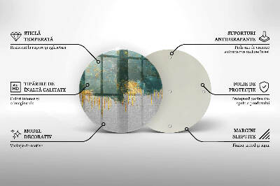 Posavaso de vidrio para velas Abstracción con oro