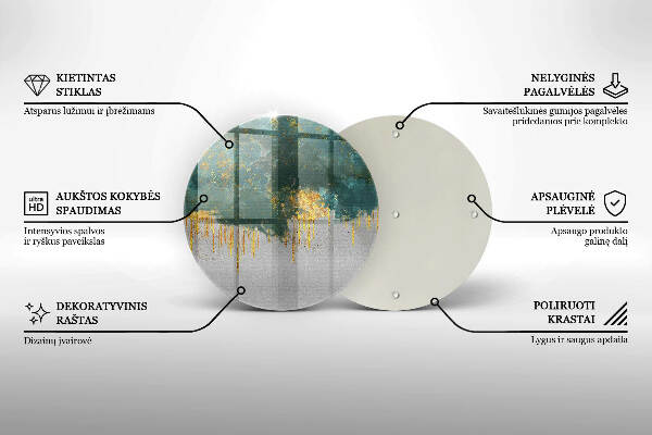 Posavaso de vidrio para velas Abstracción con oro
