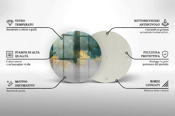 Posavaso de vidrio para velas Abstracción con oro