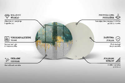 Posavaso de vidrio para velas Abstracción con oro