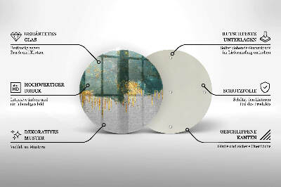 Posavaso de vidrio para velas Abstracción con oro