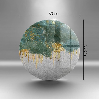 Posavaso de vidrio para velas Abstracción con oro