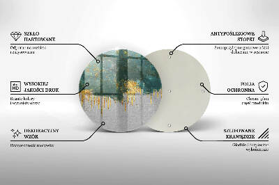 Posavaso de vidrio para velas Abstracción con oro