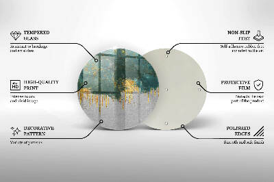 Posavaso de vidrio para velas Abstracción con oro