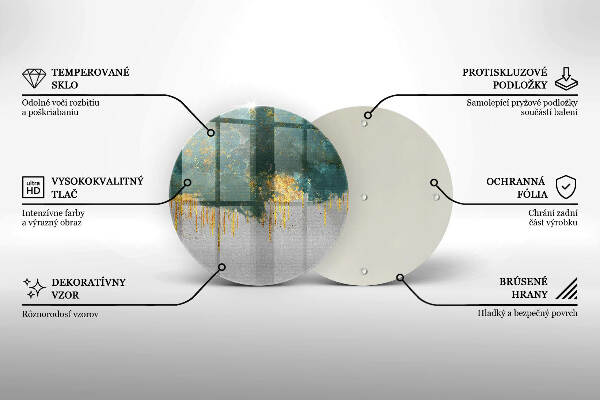 Posavaso de vidrio para velas Abstracción con oro