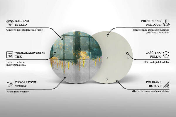 Posavaso de vidrio para velas Abstracción con oro