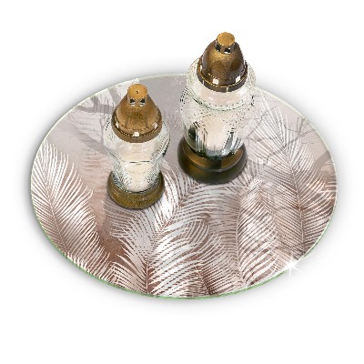 Posavaso de vidrio para velas funerarias Vegetación de follaje bohemio