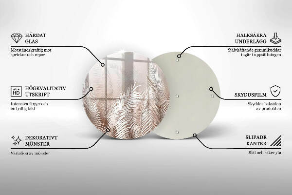 Posavaso de vidrio para velas funerarias Vegetación de follaje bohemio