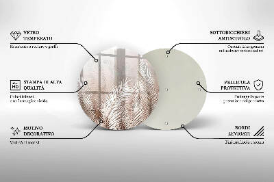Posavaso de vidrio para velas funerarias Vegetación de follaje bohemio