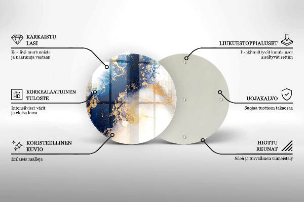 Posavaso de vidrio para velas Abstracción con azul