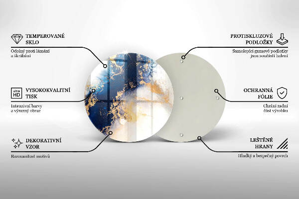 Posavaso de vidrio para velas Abstracción con azul