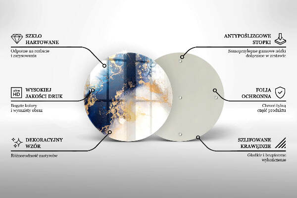 Posavaso de vidrio para velas Abstracción con azul