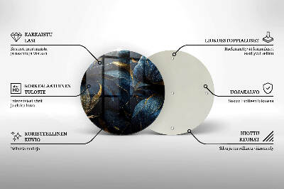 Posavaso de vidrio para velas funerarias Hojas decorativas con oro