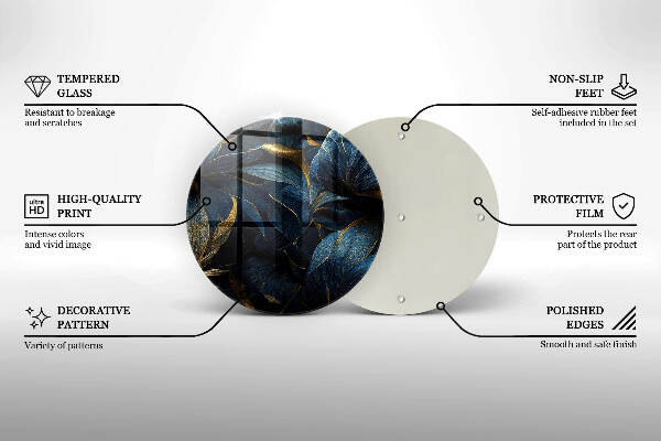 Posavaso de vidrio para velas funerarias Hojas decorativas con oro