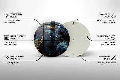 Posavaso de vidrio para velas funerarias Hojas decorativas con oro