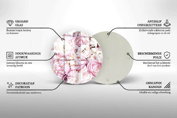 Posavaso de vidrio para velas funerarias Ramo de peonías