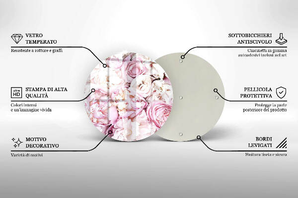 Posavaso de vidrio para velas funerarias Ramo de peonías