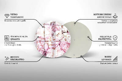 Posavaso de vidrio para velas funerarias Ramo de peonías