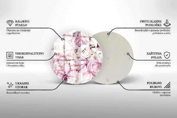 Posavaso de vidrio para velas funerarias Ramo de peonías